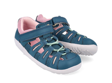 Sandalia Step UP BOBUX ESPAÑA en Tidal Teal y Pink Diamond para los primeros pasos del bebé, con suela acolchada y diseño cómodo.
