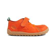 Calzado barefoot I-Walk Prime Tangerine para unisex de BOBUX ESPAÑA Y PORTUGAL, vista lateral del zapato de color naranja.