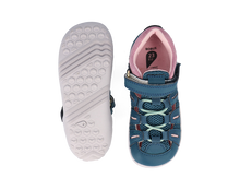 Sandalia deportiva para niño BOBUX I Walk Summit en Tidal Teal y Pink Diamond, con diseño cómodo y colorido.