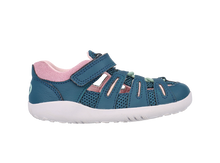 Sandalia deportiva para niño I Walk Summit en azul Tidal Teal y rosa con diamantes de BOBUX España y Portugal.