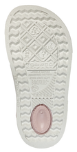 Sandalias Boatilus CLOGGY en rosa viejo y blanco, con diseño cómodo y moderno para mujer.