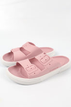 Sandalias Boatilus ROCKSY en rosa viejo y blanco, con diseño cómodo y estilo casual para mujer.