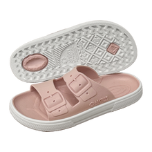 Sandalias Boatilus ROCKSY en rosa viejo y blanco, con diseño cómodo y estilo casual para mujer.