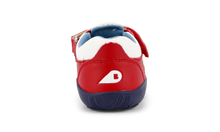 Sandalia deportiva para niño BOBUX I Walk Summit en rojo y azul marino, calzado barefoot cómodo y flexible para niños