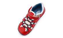 Sandalia deportiva niña BOBUX I Walk Summit en rojo y azul marino, con diseño barefoot y cómodo para niños
