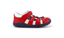 Sandalia deportiva BOBUX I Walk Summit para niño en color rojo y azul marino, con diseño barefoot y suela flexible
